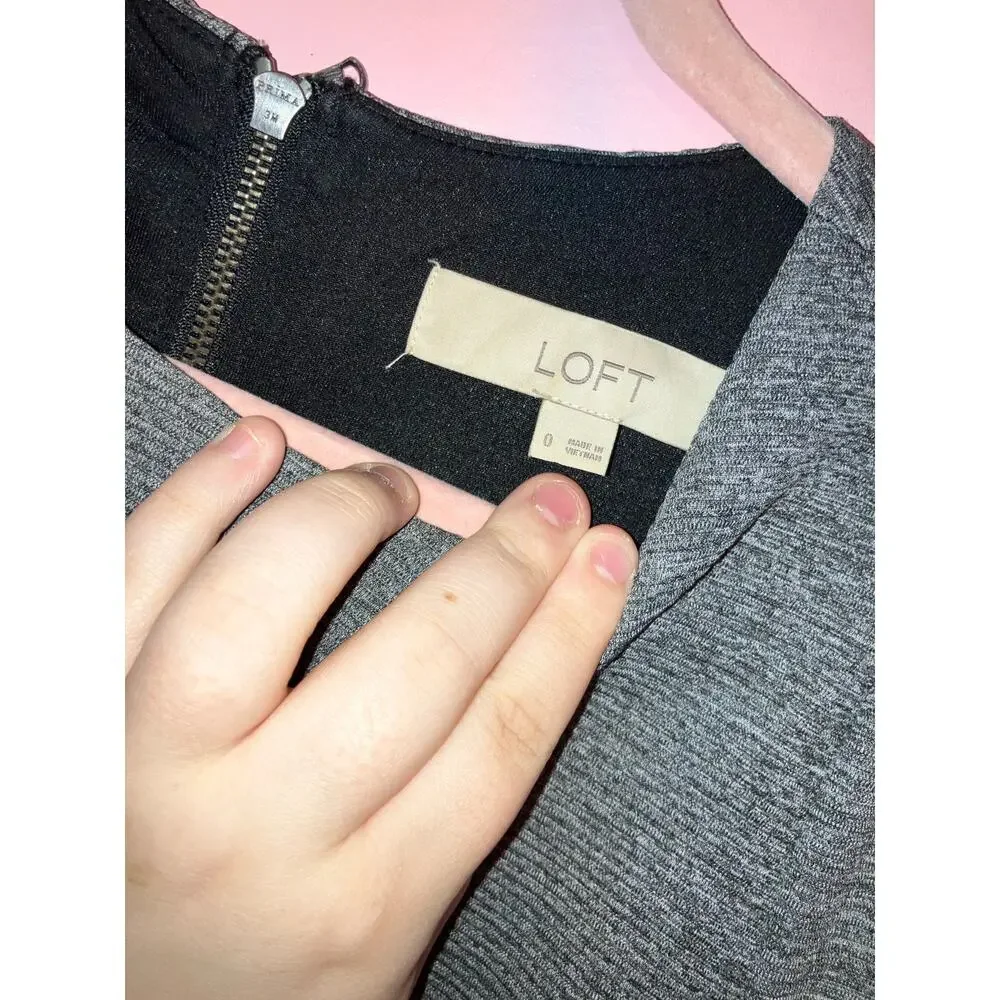 🛑 LAST CHANCE! Loft grey and black business casual dress size 0 - Picture 2 of 4
